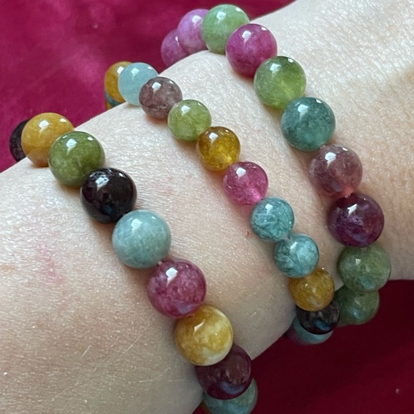 Gorgeous mixed tourmaline gemstone bracelet - Picture 4 of 4